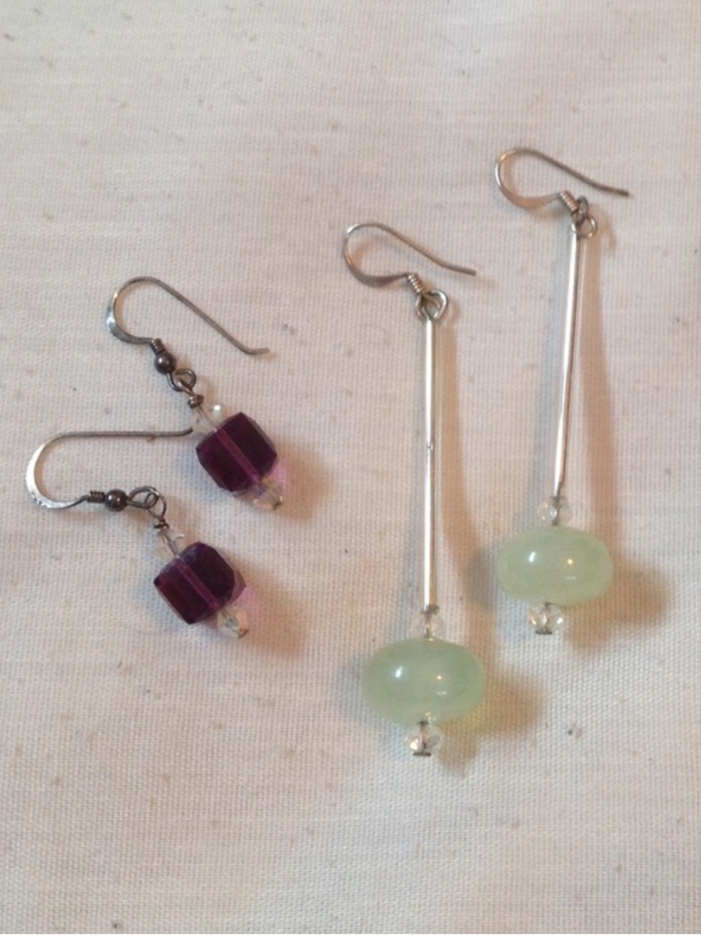 Set of Beautiful Swarovski crystal & glass bead dangle earrings